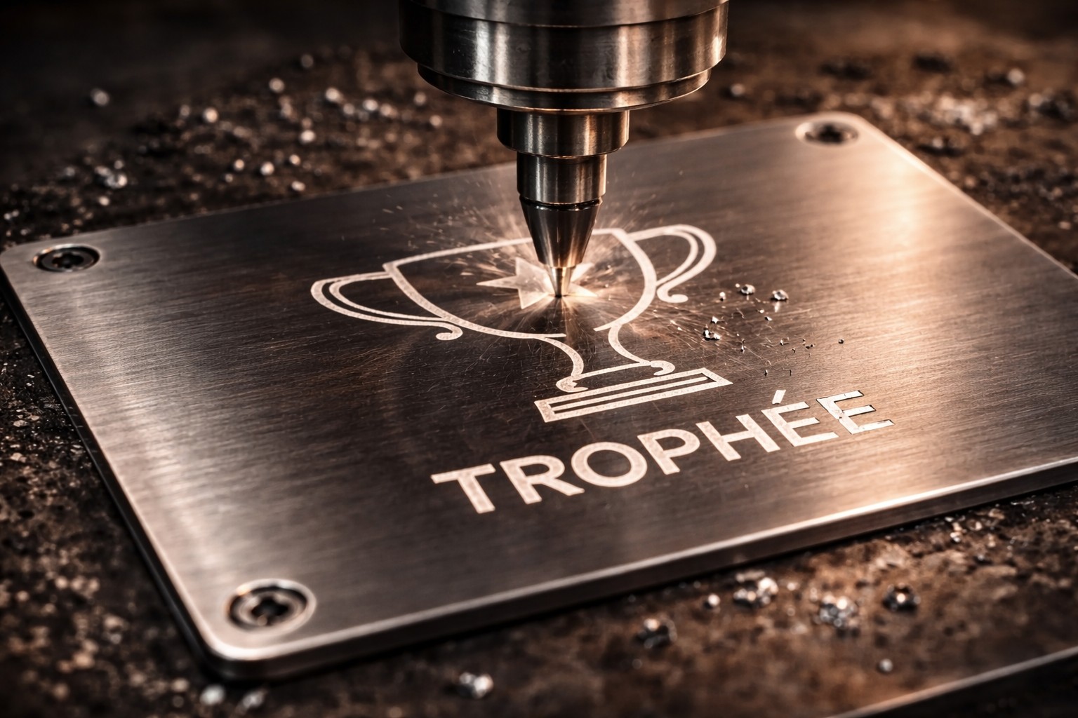 Gravage mécanique CNC sur plaque métallique